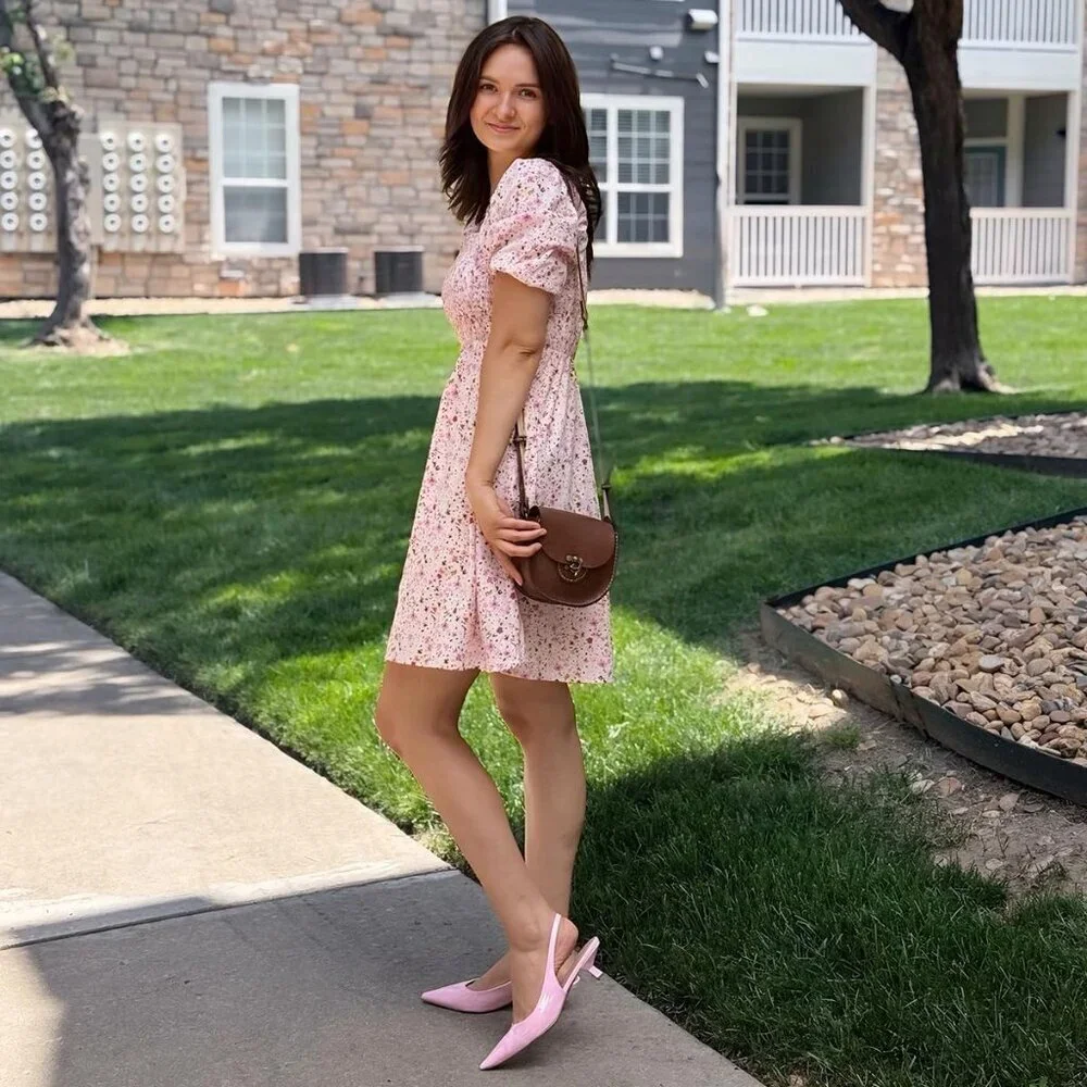 Women Slingback Low Heel Pumps Dressy Kitten Heels Sandals Wide Width Shoes